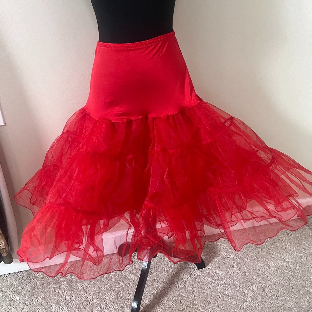 Puffy Tutu Tulle Petticoat Skirt RED